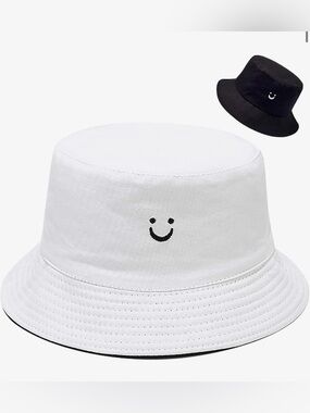Unisex Bucket Hat Beach Sun Hat Aesthetic Fishing Reversible Double-Side-Wear